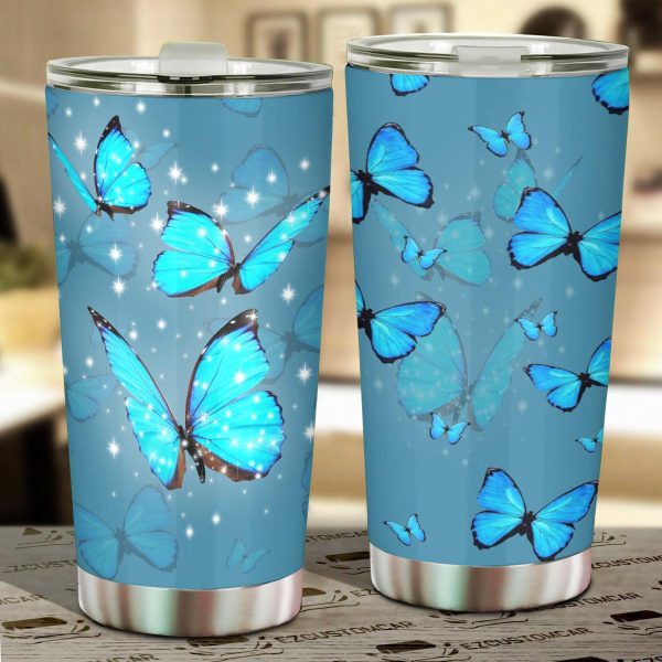 Flower Butterfly Car Tumbler Cup Custom Butterfly Car Accessories
