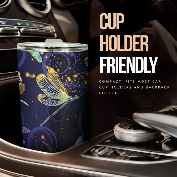 Pattern Dragonfly Car Tumbler Cup Custom Dragonfly Car Accessories