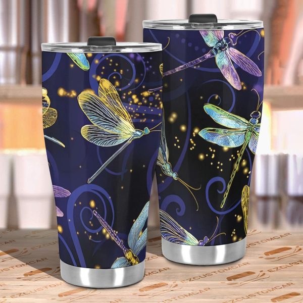 pattern dragonfly car tumbler cup custom dragonfly car accessories kkvgm