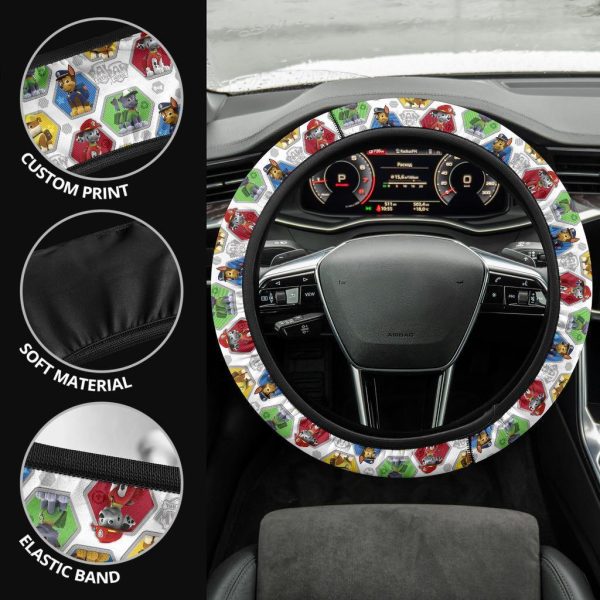 paw patrol pattern anime steering wheel cover ktdcp