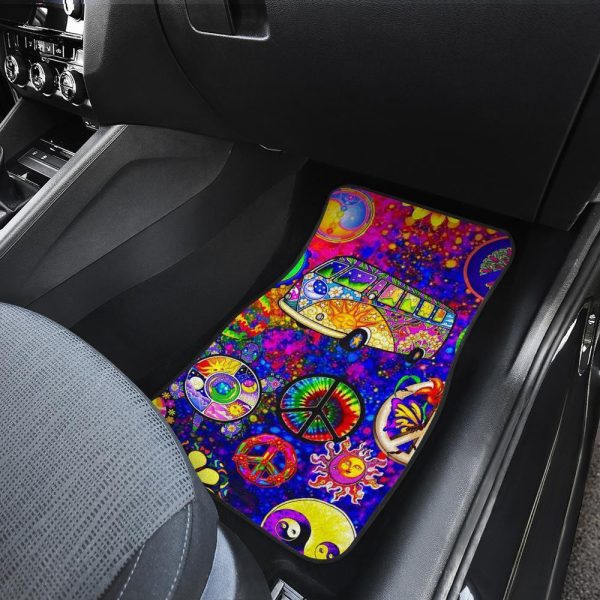 peace hippie pattern car floor mats 2pg1l
