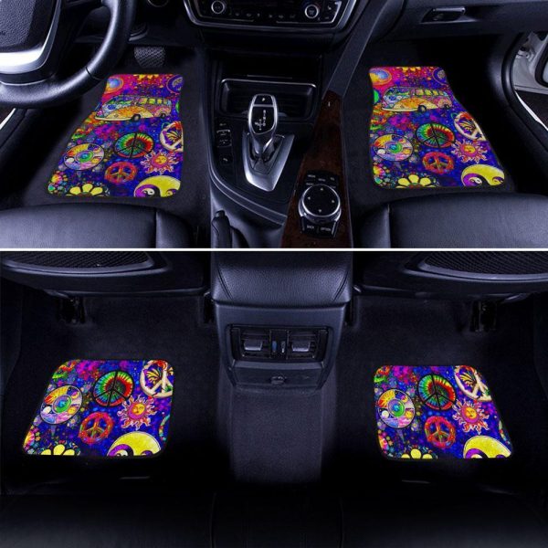 peace hippie pattern car floor mats kjnd7