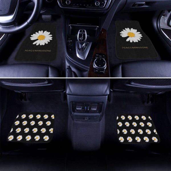 peaceminusone daisy flower car floor mats krvdr