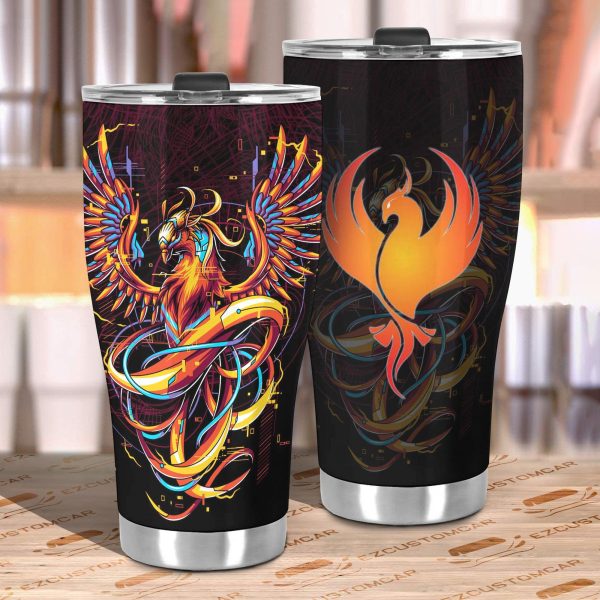 phoenix mythical creatures car tumbler cup custom mythical creatures car accessories qeamd