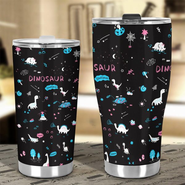 pink dinosaurs car tumbler cup car accessories 13wlc