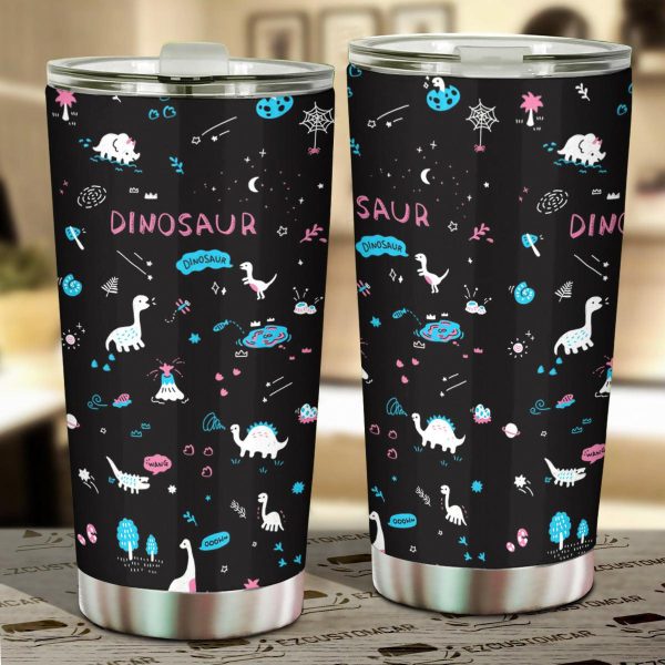 Pink Dinosaurs Car Tumbler Cup Car Accessories