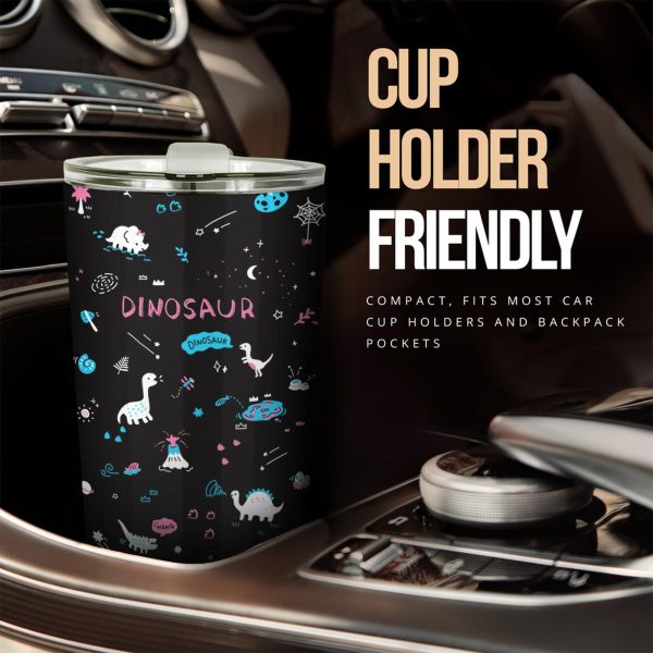 Pink Dinosaurs Car Tumbler Cup Car Accessories