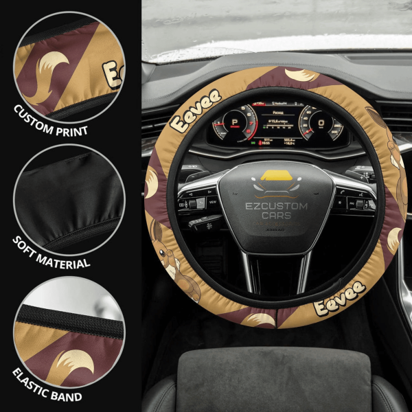 pokemon anime steering wheel cover eevee dynbi