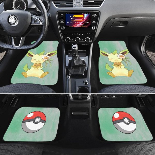 pokemon car floor mats leafeon bloom ayf1m