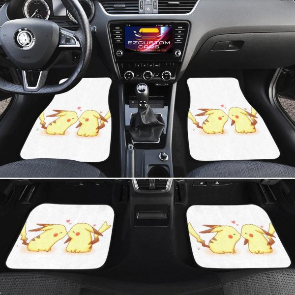 pokemon car floor mats pikachu kiss lovely couple adzma