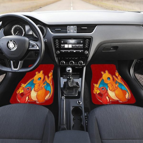 Pokemon Car Mats Fire Dragons Family in Red theme