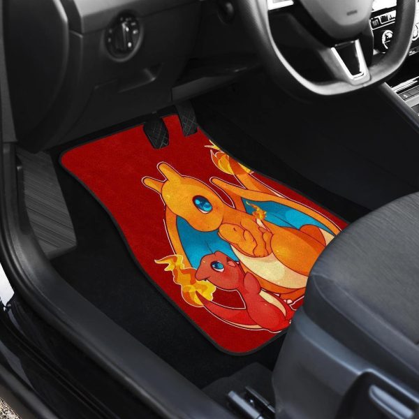 Pokemon Car Mats Fire Dragons Family in Red theme