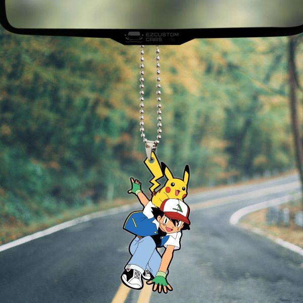 pokemon car ornament ash ketchum and pikachu r22o9