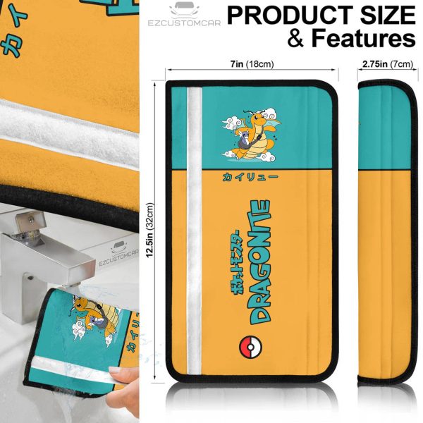 pokemon dragonite seat belt cover custom anime car accessories cbwbn