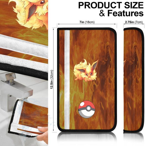 pokemon seat belt covers flareon on fire hjk0p