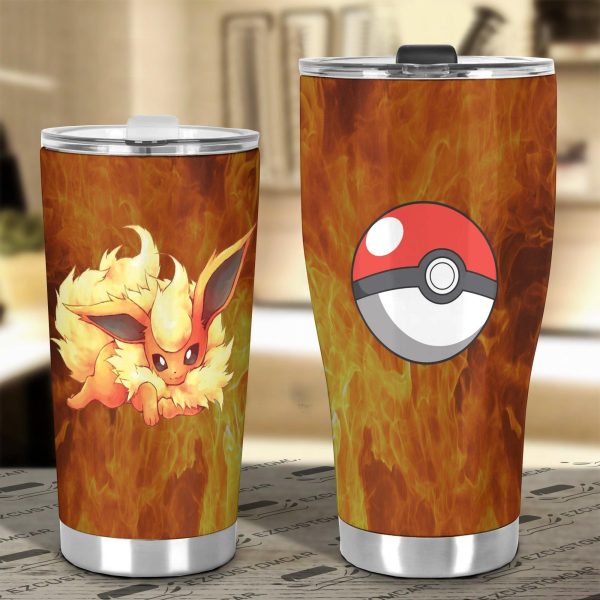 pokemon tumbler cup flareon on fire jjjlc