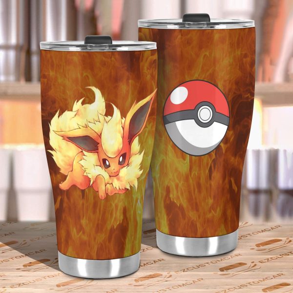 pokemon tumbler cup flareon on fire opkjp