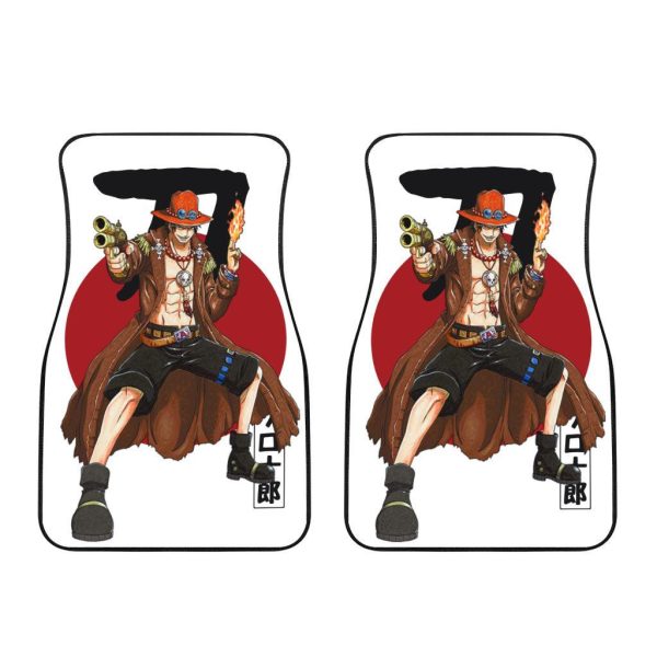 Portgas D. Ace Car Floor Mats One Piece Anime Decor For Cars Car Accessories