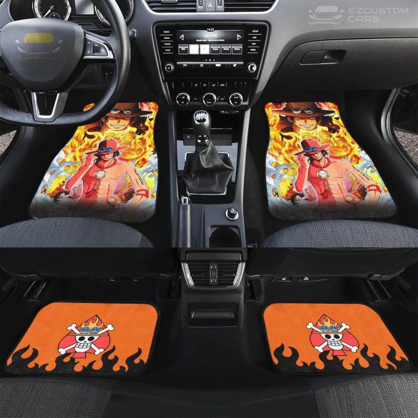 portgas d ace car floor mats one piece anime decor for cars car accessories 76v0c