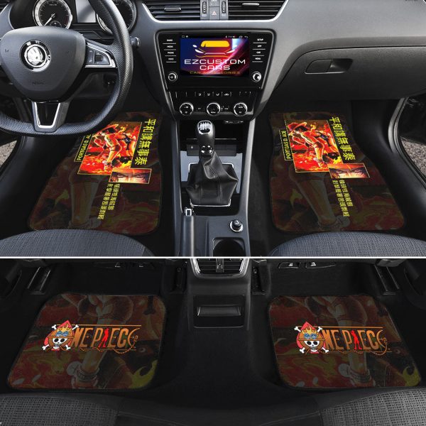 portgas d ace car floor mats one piece anime decor for cars car accessories dzcwl