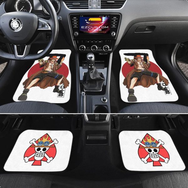 portgas d ace car floor mats one piece anime decor for cars car accessories mvtrk