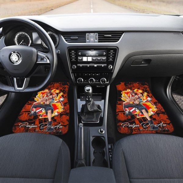 portgas d ace car floor mats one piece anime decor for cars nsab7