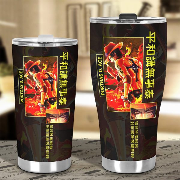 portgas d ace car tumbler cup custom one piece anime car accessories hdrzl