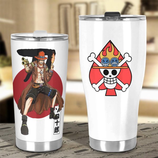 portgas d ace car tumblers cup custom one piece anime car accessories jejuk