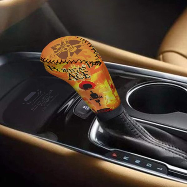 portgas dace fire shift knobs car covers set custom one piece anime car accessories nbcis