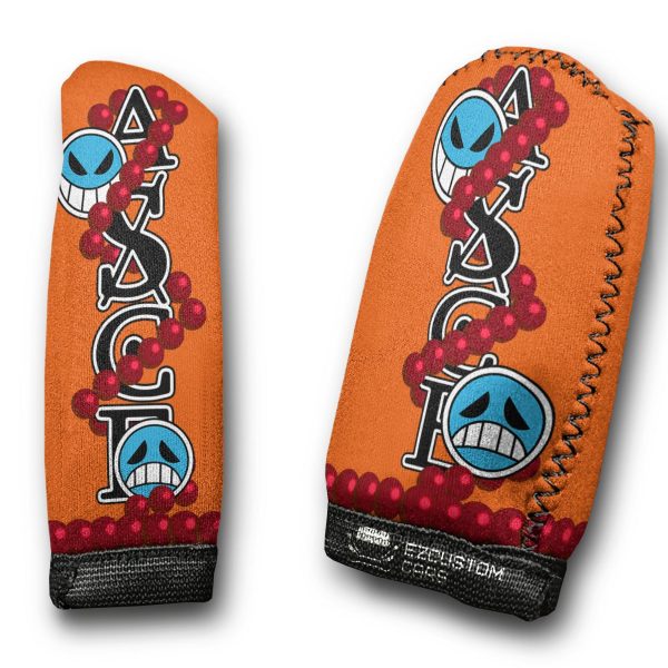 Portgas D.Ace Symbols Shift Knobs Car Covers Set Custom One Piece Anime Car Accessories