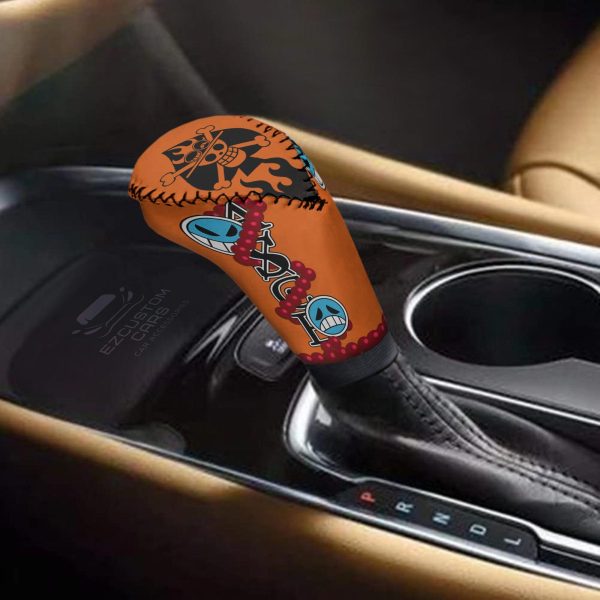 portgas dace symbols shift knobs car covers set custom one piece anime car accessories h4jza