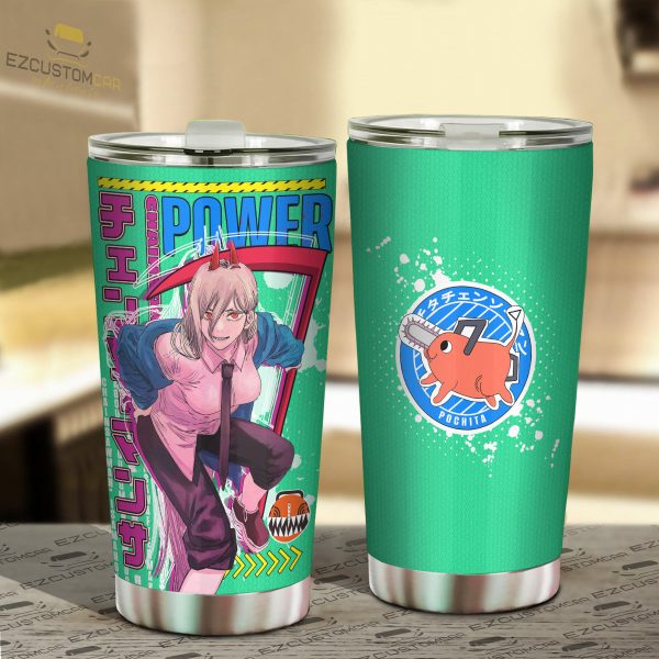power travel mug gift idea for chainsaw man fans dmijz