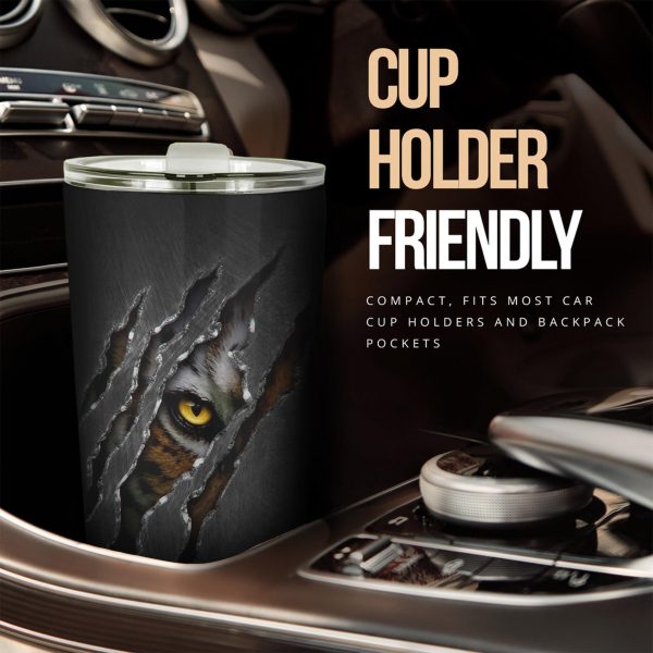 predatory tiger car tumbler cup custom tiger car accessories bn7jq