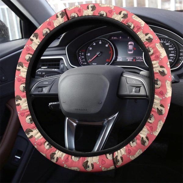 pug in pink anime steering wheel cover 8o8p3