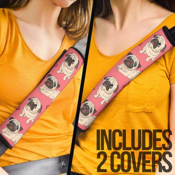 pug in pink custom seat belt covers jhzva
