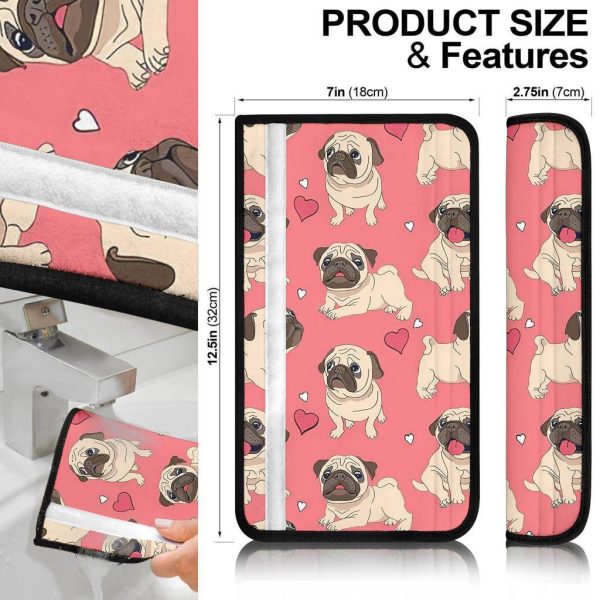 pug in pink custom seat belt covers n3aj7