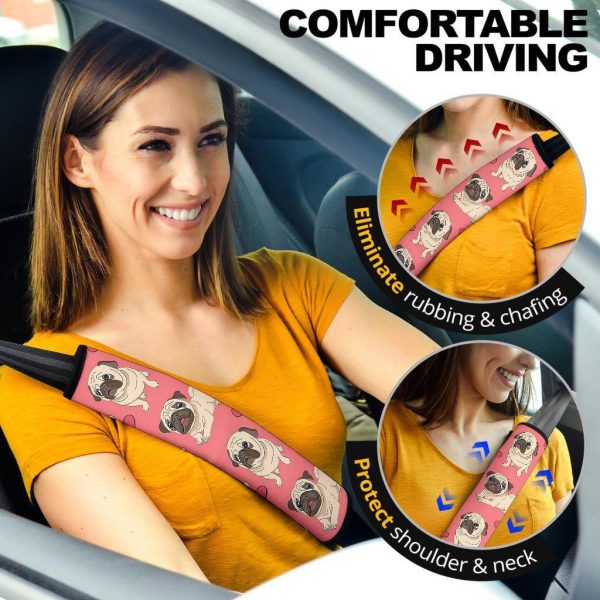 pug in pink custom seat belt covers pwvot