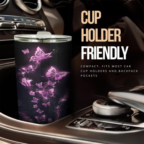 purple butterfly car tumbler cup custom butterfly car accessories uig72