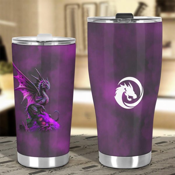 purple dragon car tumbler cup custom dragon car accessories zgpos