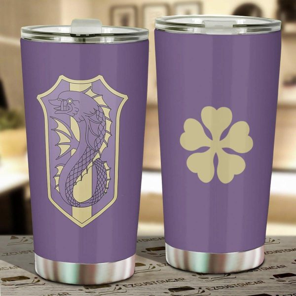 Purple Orca Stainless Steel Tumbler Black Clover Anime Car Accessories