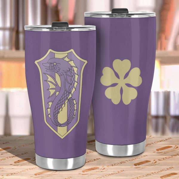 purple orca stainless steel tumbler black clover anime car accessories za0lb