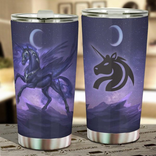 White Unicorn Car Tumbler Cup Custom Unicorn Car Accessories