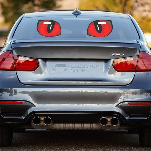 red cat eyes custom car sticker animal car accessories h4rsi