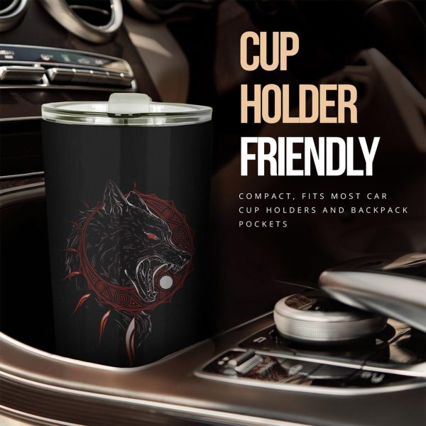 red eyed wolf car tumbler cup custom animal car accessories dcjiz