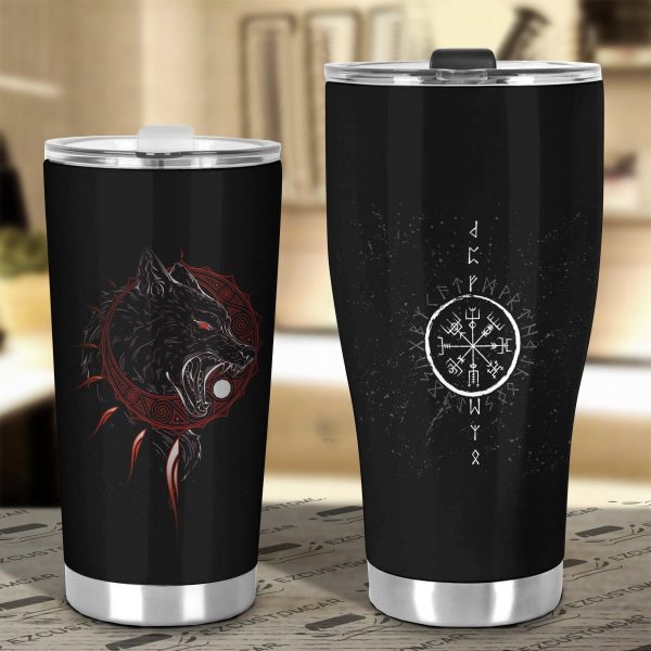 red eyed wolf car tumbler cup custom animal car accessories tsdbh