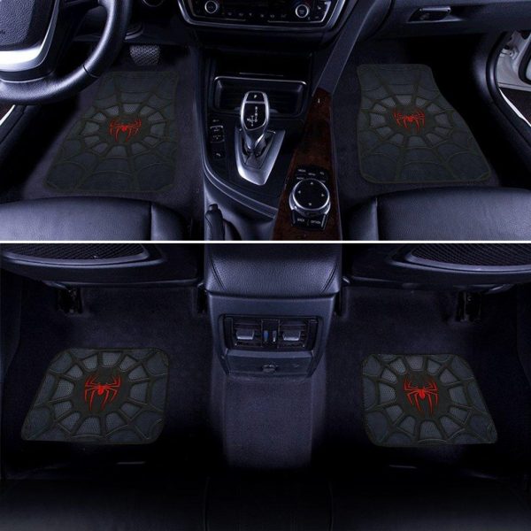Red Spider Web Car Floor Mats Car Decor