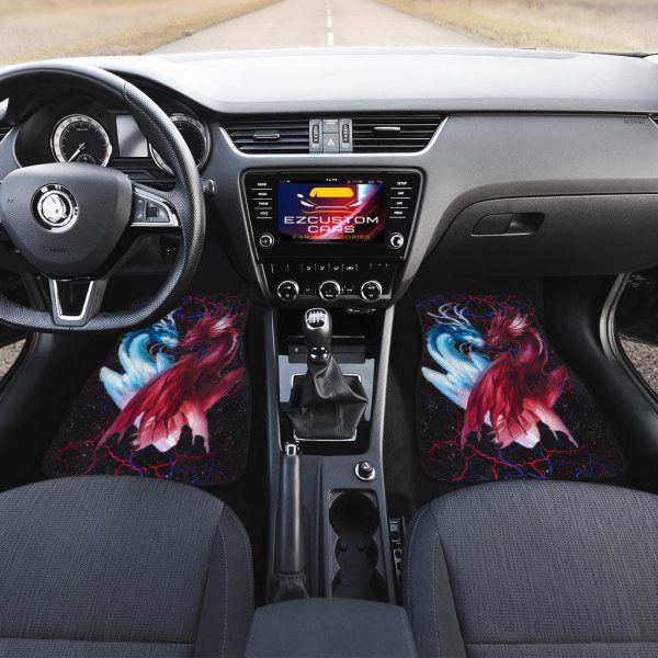 red x blue dragon car floor mats custom dragon car accessories tivew