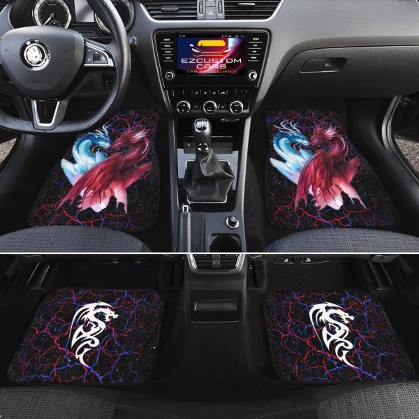 red x blue dragon car floor mats custom dragon car accessories tniol