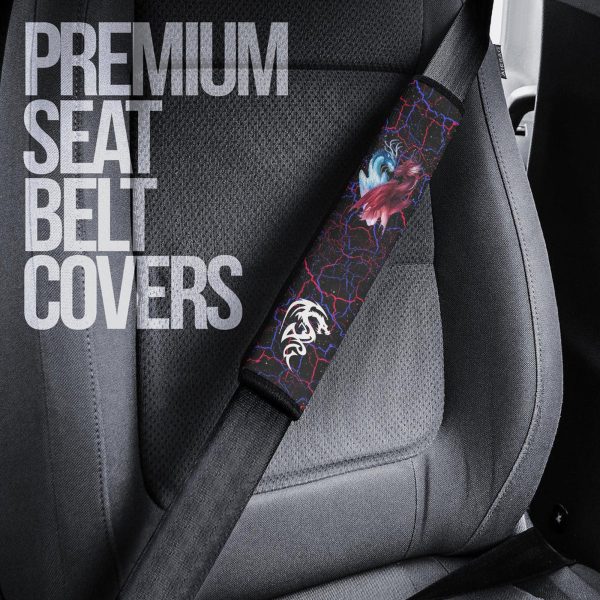 red x blue dragon seat belt covers custom dragon car accessories m0cns