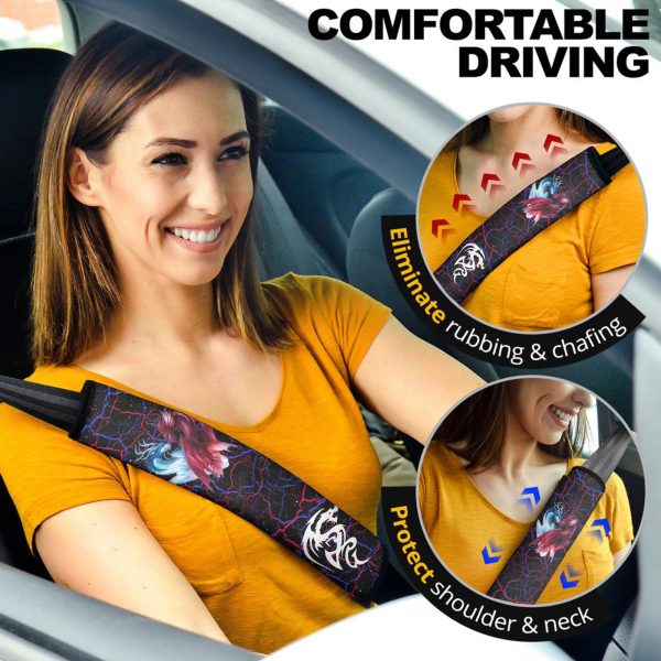 red x blue dragon seat belt covers custom dragon car accessories xsvqp